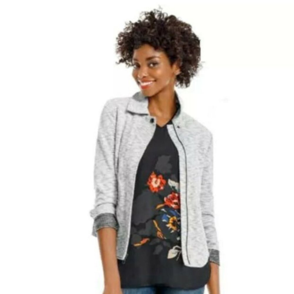 CABI Gray Neo Moto Jacket Blazer M